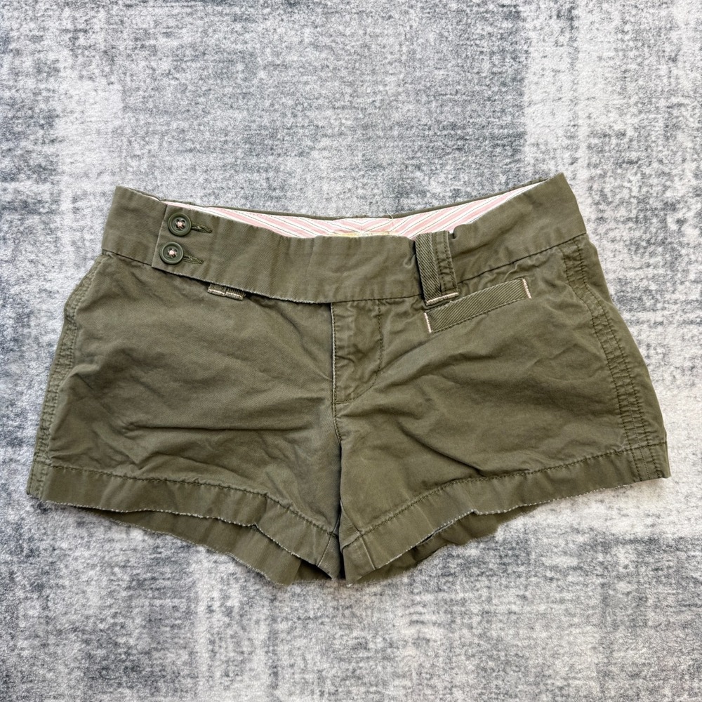 Y2K Old Navy Shorts Size 1 Olive Green Ultra Low Rise Micro Mini Booty Bratz